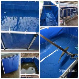 Height 0.9m Tarpaulin Canvas Water Pool Aquarium Fish Tank Children Swimming Pool Turtle Aquaculture Water Tank Waterproof Tank