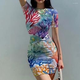 Casual Dresses 2024 -selling Hawaiian Women's Sexy Dress 3D Printing Graphic Mini Summer Outdoor Party Slim Fashion