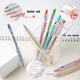 9pcs Morandi Retractable Gel Pen Set, 0.5mm Bullet Nib, 36 Ink Refills of Various Colors, Smooth Writing