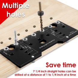 Woodworking 32mm Shelf Pin Jig AluminumAlloy Dowel Drill Punch Guide Pin Precise Cabinet Mounting Template Jig Vertical Hole Jig
