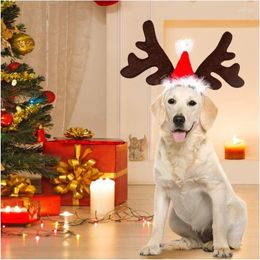 Dog Apparel Christmas Antler Hat Pet Adjustable Cute Caps Small Dogs And Cats Party Costume Headwear Accessories