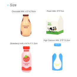 Wooden Pretend Play Milk Bottle Kitchen Toys Role Play Set for Preschool Girl Boy Children Montessori Educational Food Toys