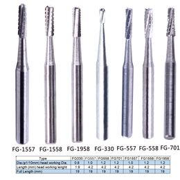 AZDENT 10 Pcs/Box Dental Tungsten Carbide Burs FG for High Speed Dental Handpiece Dental Lab Clinic Accessory Tools
