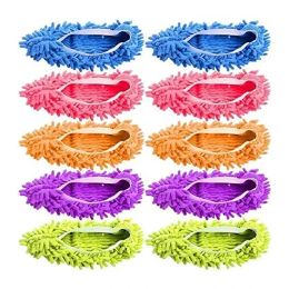 1Pair Dust Cleaner Grazing Slippers House Bathroom Floor Cleaning Mop Slipper Lazy Shoes Cover Chenille Duster Cloth