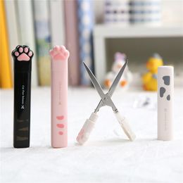 Labor-saving Stationery Cute Cat Paw Hand Account Scissors for School