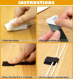 Self-adhesive Wire Organiser Cable Tie Desktop Cable Management Data Cable Line Storage Strap Reusable Fastener Tape