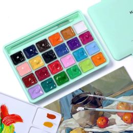 HIMI Jelly Gouache Paint Set, 18/24 Colors 30ml/1oz in a Carrying Case Opaque Watercolor Painting Perfect for Artists Beginners