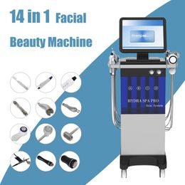 Multi-Functional Beauty Equipment 14 In 1 Spa Facial Hydra Dermabrasion Aqua Clean Machine Ultrasonic Scrubber Cleaning Remove Blackheads Bi