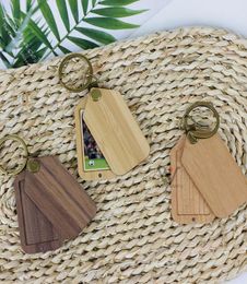 2021 Fashion Luxury Creative Flip Wood Keychain Straps Blank Magnetic Walnut Keychains With Po2520606