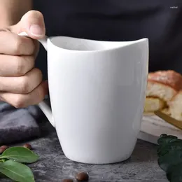 Mugs Pure White Coffee Mug Ceramic Porcelain Cups Breakfast Milk Tea Cafe El Office Latte Water Cup Drinkware