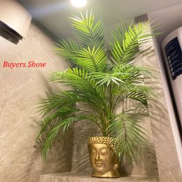 98cm 15 Heads Large Tropical Palm Tree Artificial Plants Branch Fake Palm Leaves Real Touch Plastic Foliage Home Office Decor