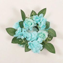 Candle Holders Rings Wreaths Wreath Ring Pillar Rose Wedding Light Tea Summer Farmhouse Holder Stick Flower Spring Front Door Floral Leaves