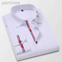 Men's Casual Shirts Floral Printed Fashion Mens Long Sleeve Casual Shirts New Collar Soft Thin Slim Fit Male Dress Shirt With Korean Clothing 2449