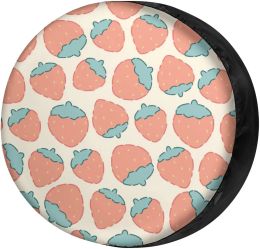 Pastel Strawberry Spare Tyre Cover Wheel Protectors Sun Protector Waterproof for SUV Truck and Many Vehicle