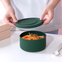 Baby Silicone Feeidng Solid Food Storage Box Kitchen Bento Round Bowl Microwave Heating Dishes Plates Children's Tableware