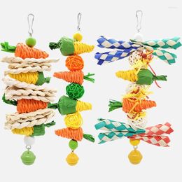 Other Bird Supplies Parrot Chew Toy For Teeth Carrot Paper Ball Weaving Hanging Rattan Bell Corn Biting Toys