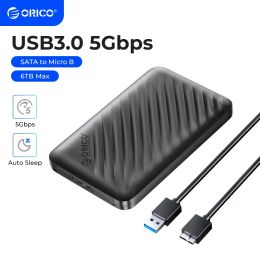 Enclosure ORICO USB3.0 5Gbps Hard Drive Enclosure 2.5 Inch SATA to Micro B HDD SSD Case Support Auto Sleep for PC Laptop Notebook HDD