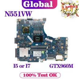 Motherboard G58V Notebook Mainboard For ASUS N551VW G551V G551VW FX551V FX551VW GL551VW N551V Laptop Motherboard I56300HQ I76700HQ GTX960M