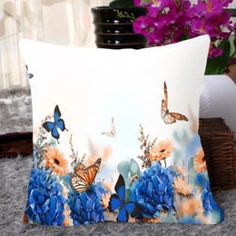 Pillow Easy-to-clean Cover Butterfly Print Pillowslip Easy Maintenance Non-fading Wear Resistant Decorative