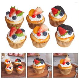 Party Decoration 6pcs Simulation Cupcake Cake Decor Home Fake Cupcakes Models Po Props Decors