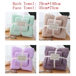 70x140cm 35x75cm 2pcs Luxury Super Large Towel Set High Absorbent Soft Bath Towel + Face Towels bath towels for adults cotton