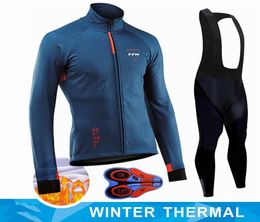2020 Winter New Thermal Fleece Cycling Clothes Men039s Jersey Suit Quick Dry Outdoor Riding Bike MTB Clothing Warm Bib Pants Se3119994