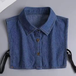 New Denim Fake Collar Women Ladies False Collar Shirt Half Shirt Detachable Blouse Detachable Collar Removable Accessories