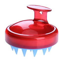 Silicone Head Shampoo Scalp Massage Brush Hair Scalp Washing Comb(Red)