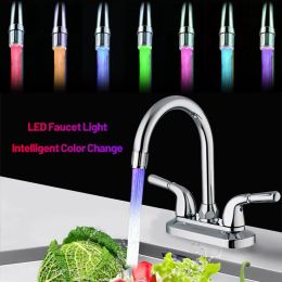 Colorful LED Light Shower Faucet Light Tap Flashing Color Blinking Temperature Aerator Water Saving Bathroom Head Water Faucet