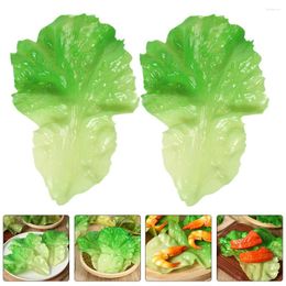 Decorative Flowers 3 Pcs Restaurant Lettuce Leaf Props Simulation Vegetable Model Wall Fake Vegetables Artificial Leaves False Pvc Greenery