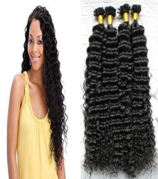 Brazilian kinky curly fusion hair extensions 200g Keratin Human Fusion Hair Nail U Tip 100 Remy Human Hair Extensions7557804