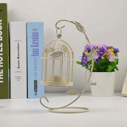 Candle Holders Freestanding Collectible Decorative Creative Vintage Bird Cage Shape Candlelight Stand Holder Holiday Supplies