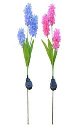 4pcs outdoor decorative 3led solar lamp hyacinth flower for lawn patio driveway path Landscape Lighting Waterproof A015281539