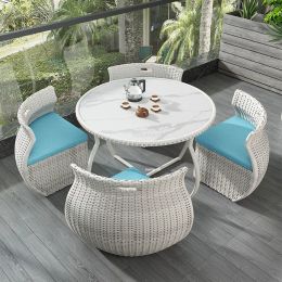 Modern Garden Furniture Sets Balcony Leisure Rattan Table and Chair Three-piece Set for Household Courtyard Outdoor Furniture