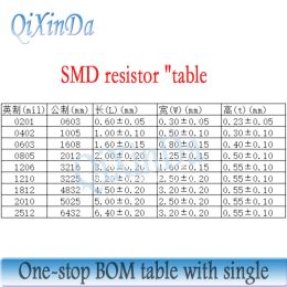 100PCS 0805 SMD 1% Resistor 0R-10M 0.1R 0.18R 0.47R 1R 4.7R 10R 12R 33R 1K 10K 68K 75K 100K 220K 470K 750K 1M 4.7M 6.2M 9.1M