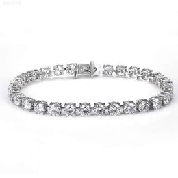 Custom Jewellery women gift 14k white gold round cut 5 mm lab grown diamond tennis bracelet