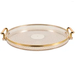 Plates Gold Decor Acrylic Tray Tea Cup Snack Plastic Serving Luxury Decorative Pot