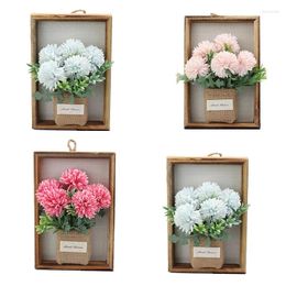 Frames 3D Artificial Flower Po Frame For Bouquet Carnation Plants Wooden Handmade Crafts Wedding Party Home Living Room Decoration