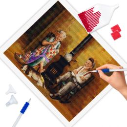 RUOPOTY 5D DIY Diamond Painting Mosaic Kits Diamond Embroidery Old Couple Cross Stitch Rhinestones Art Home Decor Handicraft