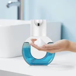 Liquid Soap Dispenser Automatic Induction Cleaning Foam Machine ABS Material White Dispensers USB Charging Sensor Infrared