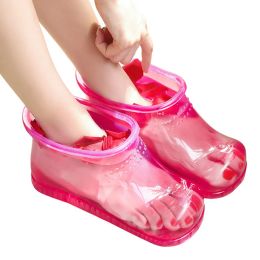 Slippers 1 Pair Foot Bath Shoes Bucket Soaking Spa Boots Basin Soak Washing Boot Tub Pedicure Toe Feet Slippers PVC Foot Soaking Boots