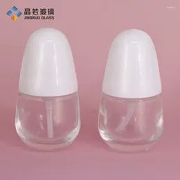 Storage Bottles 30ml Lotion Bottle Translucent White Lid High-End Foundation Round Essence Cosmetic Container