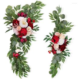 Decorative Flowers Flower Arrangement For Wedding Ceremony Aisle Chair Back Floral Decoration Outdoor Family Party Decor Background