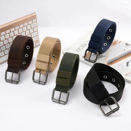Belts Automatic Women Imitation Nylon Fashion Design Solid Color Canvas Belt Adjustable Waistband Men Buckle Waist