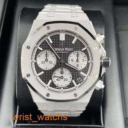 AP Wrist Watch Collection Royal Oak Series 26239BC Platinum Frost Gold Black Plate Mens Fashion Leisure Sports Back Transparent Mechanical Watch