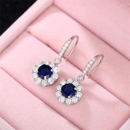 Dangle Earrings CAOSHI Dainty Shiny Crystal Drop Female Engagement Accessories Silver Color Jewelry For Wedding Ceremony Gift