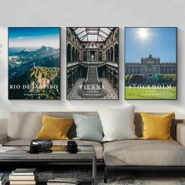 Paris Eiffel Tower City Coordinates Poster Canvas Painting New York Tokyo Landscape WallArt World Cities Picture for Home Decor