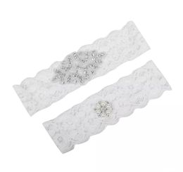 Cheap Wedding Leg Garters Plus Size Lace Bridal Garters Crystals Pearls Lace Wedding Garters for Bride Belt Real Picture9422282