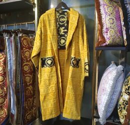 Luxury classic cotton bathrobe men women brand sleepwear kimono warm bath robe home wear unisex bathrobes klw17395991773