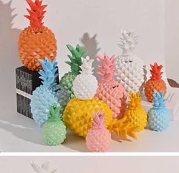 Resin Yellow Pineapple Figurines Ornaments Fruit Model Miniatures Living Room Bedroom Decoration Crafts Gifts Accessories Decor Si1121271